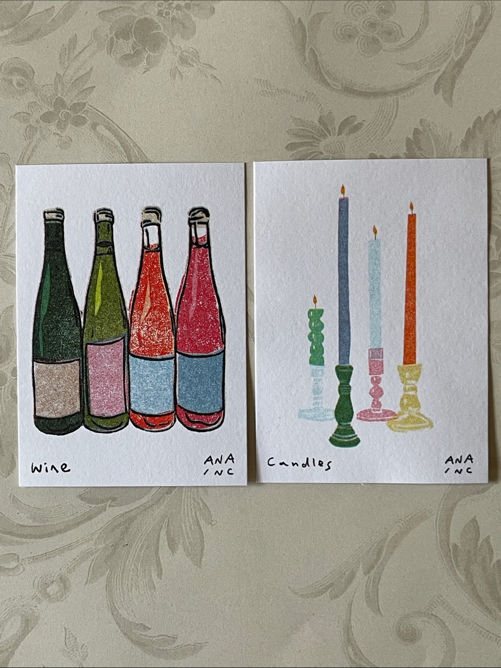 Anastasia Inciardi Candle & Wine Mini Prints - Set of 2
